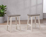Brassex Asher Grey/White Backless Counter/Bar Stool, 2-pc image 6