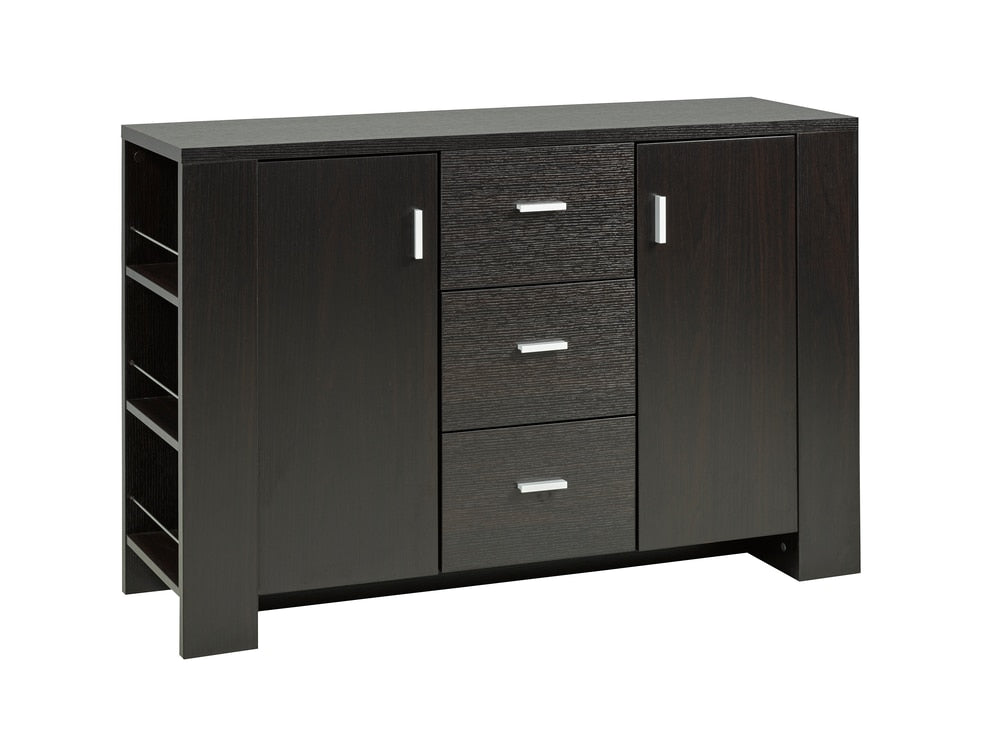 Brassex Ashton Freestanding Dining Buffet/Server with Storage, Dark Cherry