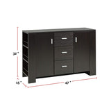 Brassex Ashton Freestanding Dining Buffet/Server with Storage, Dark Cherry image 2
