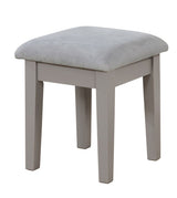 Brassex Cece 1-Drawer Grey Dressing Table Makeup Vanity Set with Stool and Mirror