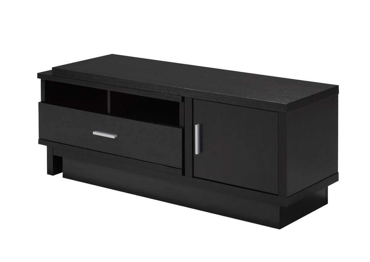 Brassex Darel 48-in Expandable Dark Cherry TV Stand with Storage Shelf and Cabinet