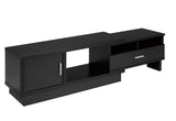 Brassex Darel 48-in Expandable Dark Cherry TV Stand with Storage Shelf and Cabinet image 2
