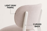 Brassex Dua Cream Fabric Upholstered Dining Chair with Curved Backrest, 2-pc image 5