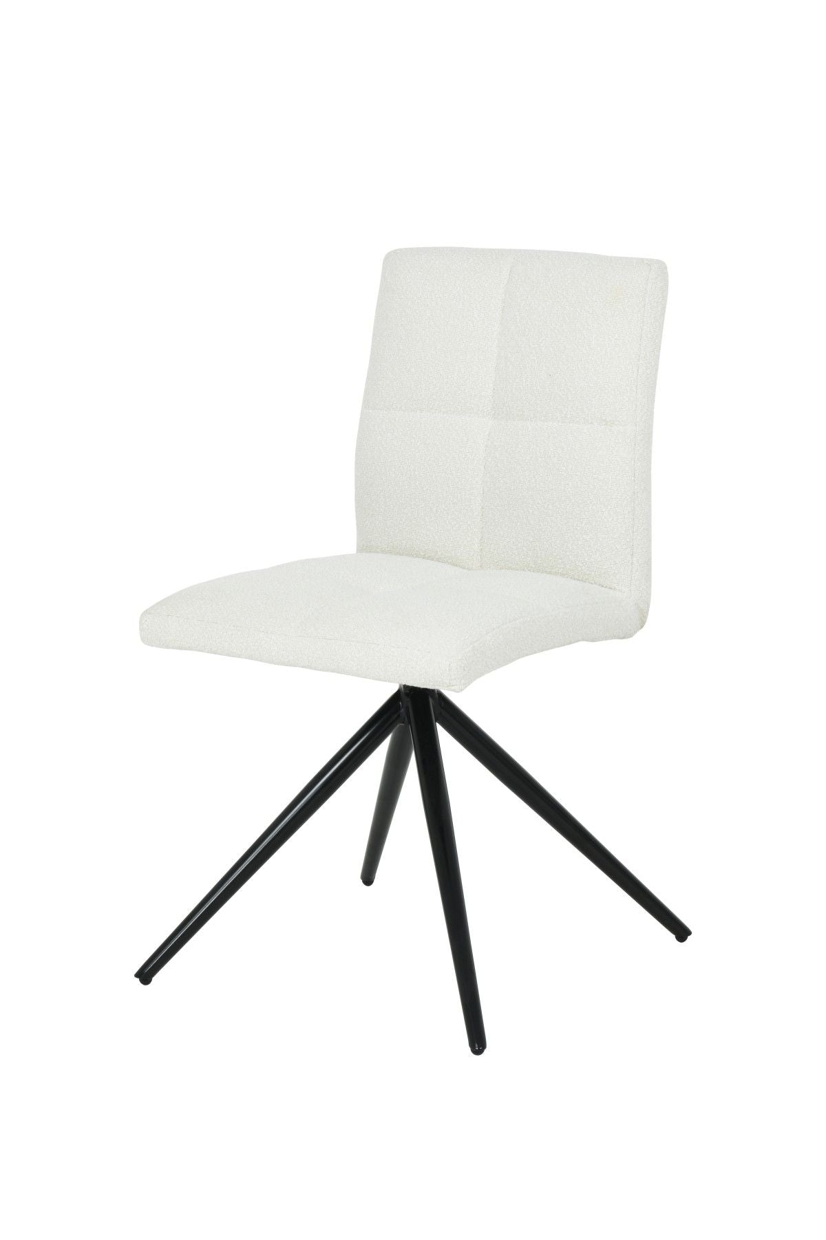 Brassex Ethan White Fabric Upholstered Armless Dining Chair, 2-pc