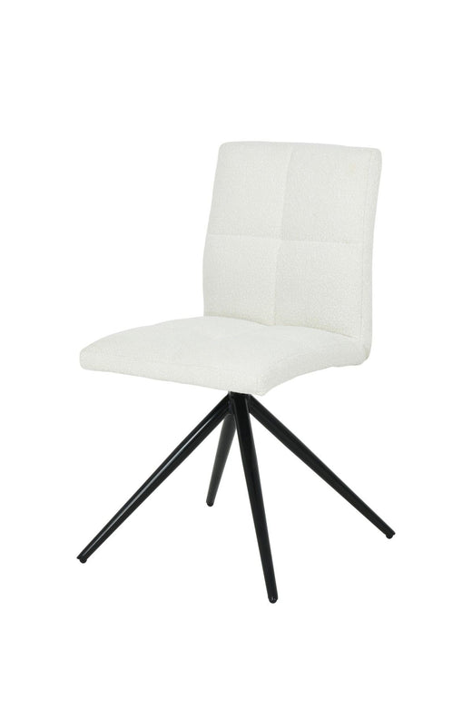 Brassex Ethan White Fabric Upholstered Armless Dining Chair, 2-pc