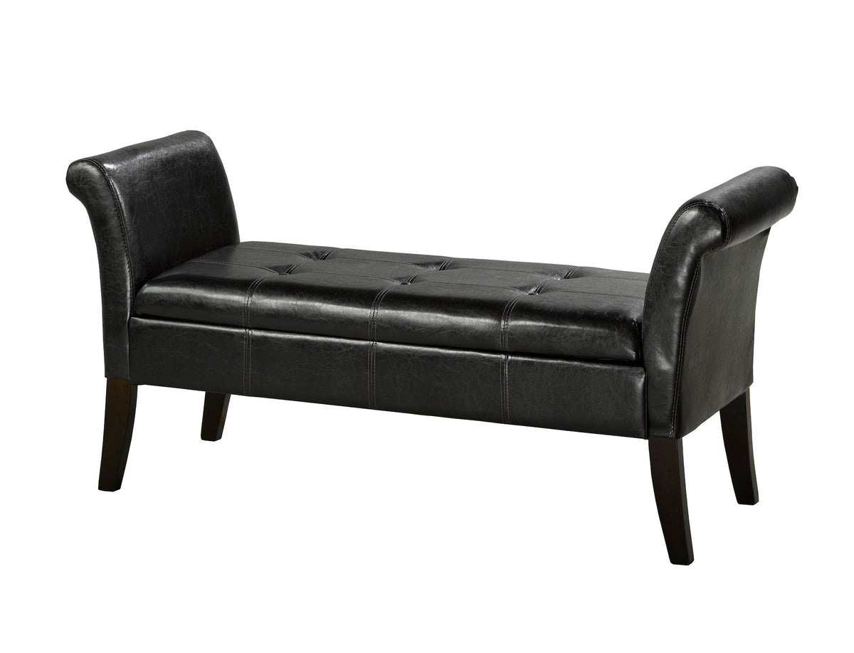 Brassex Fabric Tufted Accent Bench with Storage