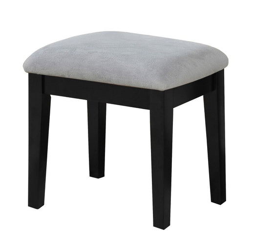 Brassex Lynn 1-Drawer Black Dressing Table Makeup Vanity Set with Stool and Mirror