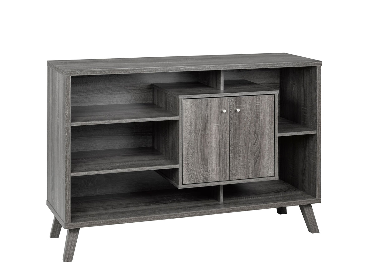 Brassex Multi-Tier Wooden Dining Buffet/Server with Storage, Grey