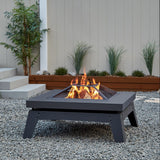 Breton Square Steel Wood Burning Fire Pit in Gray, 37-in image 6