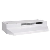 Broan BU2 Series 230CFM Under Cabinet Kitchen Exhaust Fan Range Hood, White, 24-in