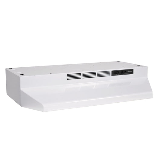 Broan BU2 Series 230CFM Under Cabinet Kitchen Exhaust Fan Range Hood, White, 24-in