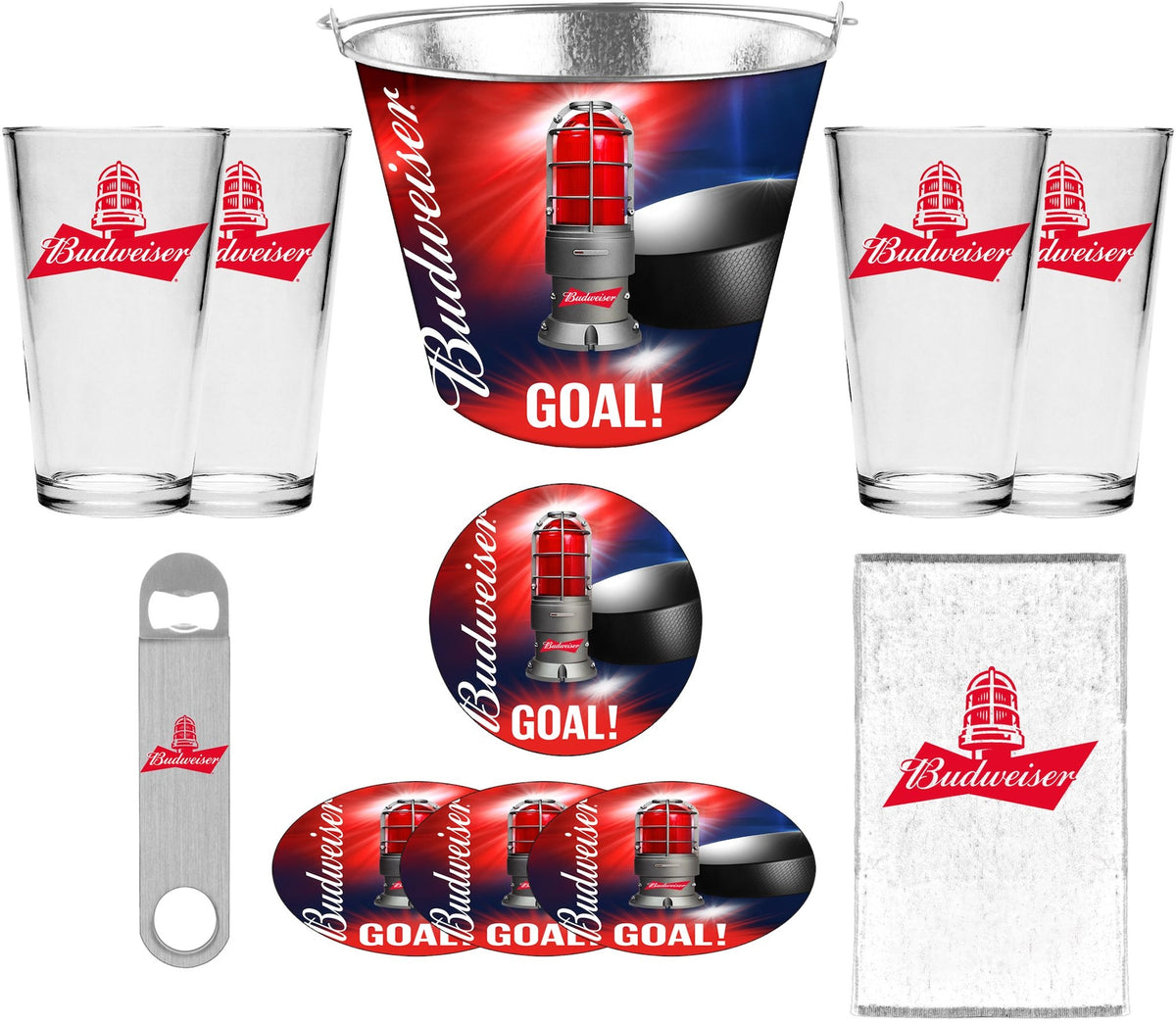 Bud Light Bucket Gift Set, 11-pc
