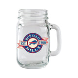 Buffalo Bills Mason Jar Mug Pint Glass For NFL Football Fans/Collectors, 16.5-oz