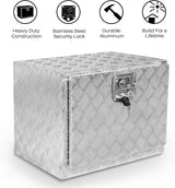 36 Inch Heavy Duty Aluminum Diamond Plate Tool Underbody Box, Waterproof Square Truck Storage Organizer Chest for Pick Up Truck Bed, RV Trailer with T-Handle Lock and Keys - Black image 2