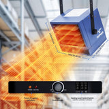 Electric Garage Heater, 7500-Watt Digital Fan-Forced Ceiling Mount Shop Heater with Full-Function Remote, 240-Volt Hardwired 12-Hour Timer, Ideal for Workshop Blue image 2