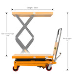 Hydraulic Lift Table Cart – 770 lbs Capacity, 51" Max Height, Double Scissor Lift with Safety Guard & 4 Wheels image 3