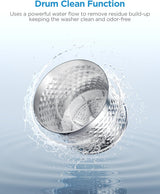 Portable Washer with 6 Cycles, Drum Clean, Quick, Stainless Steel Tub, Transparent Lid, LED Display Washing Machine, White image 2