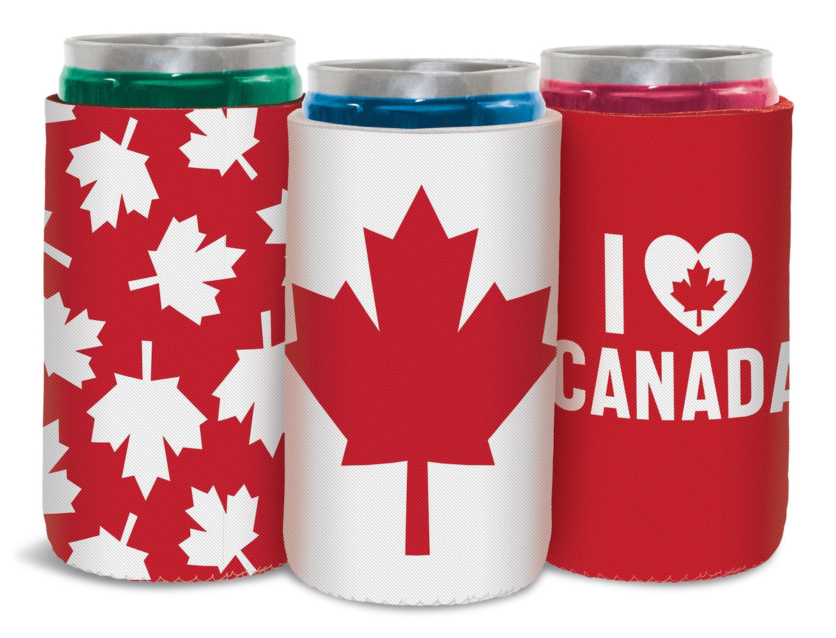 Canada Day Drink Cover Sleeves, Assorted Designs, 3-pk
