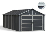 CANOPIA by Palram Yukon 2-Door Car Garage/Utility Storage Shed Kit, Dark Grey, 11x21-ft image 3