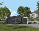 CANOPIA by Palram Yukon 2-Door Car Garage/Utility Storage Shed Kit, Dark Grey, 11x21-ft image 4