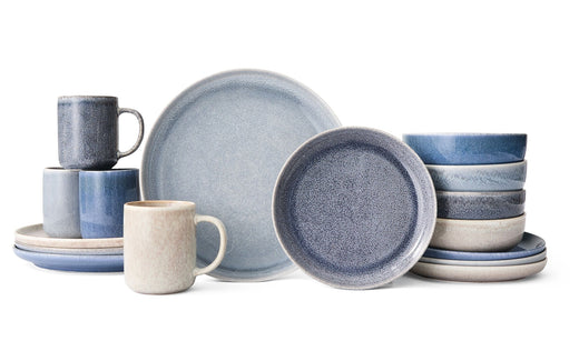 CANVAS Agora 4-Tone Stoneware Dinnerware Set with Mugs, Serves 4, 16-pc, Coastal Blue