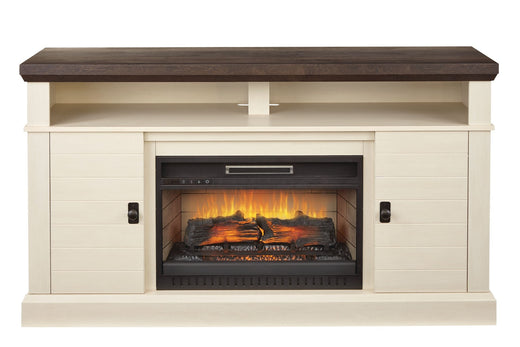 CANVAS Ashcroft Media Console Electric Fireplace TV Stand, 60-in, 1400W, Includes Remote Control, White