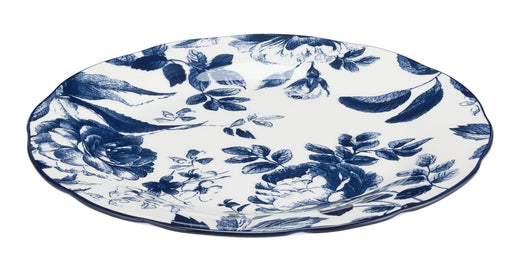 CANVAS Augusta Stoneware Dinner Plate, 1-pc, White/Blue Floral