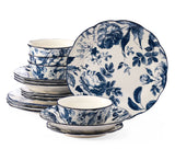CANVAS Augusta Stoneware Dinnerware Set, Serves 4, 16-pc, Blue Floral