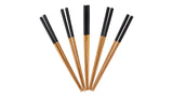 CANVAS Bamboo Wood Chopsticks with Black Top, Serves 5, 10-pc
