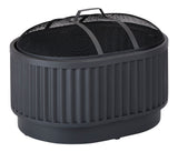 CANVAS Barbeau Oval Outdoor Fluted Wood Firepit, 28-in, Black