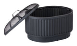CANVAS Barbeau Oval Outdoor Fluted Wood Firepit, 28-in, Black image 5