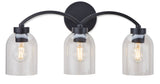 Canvas Bentbrook 3-Light Vanity with Glass Shade, Black