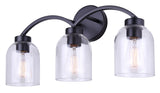 Canvas Bentbrook 3-Light Vanity with Glass Shade, Black image 2