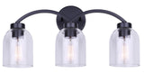 Canvas Bentbrook 3-Light Vanity with Glass Shade, Black image 3