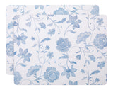 CANVAS Blue Floral Rectangle Cork Placemat Set, Multi-Coloured, 11-in x 15-in, 2-pk