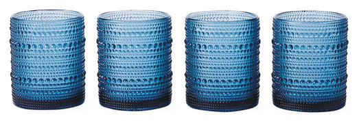 CANVAS Blue Hobnail Glasses, Durable Glass Build, 4-pk