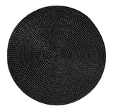 CANVAS Braided Round Placemats, Black, 15-in Diameter, 4-pk image 2