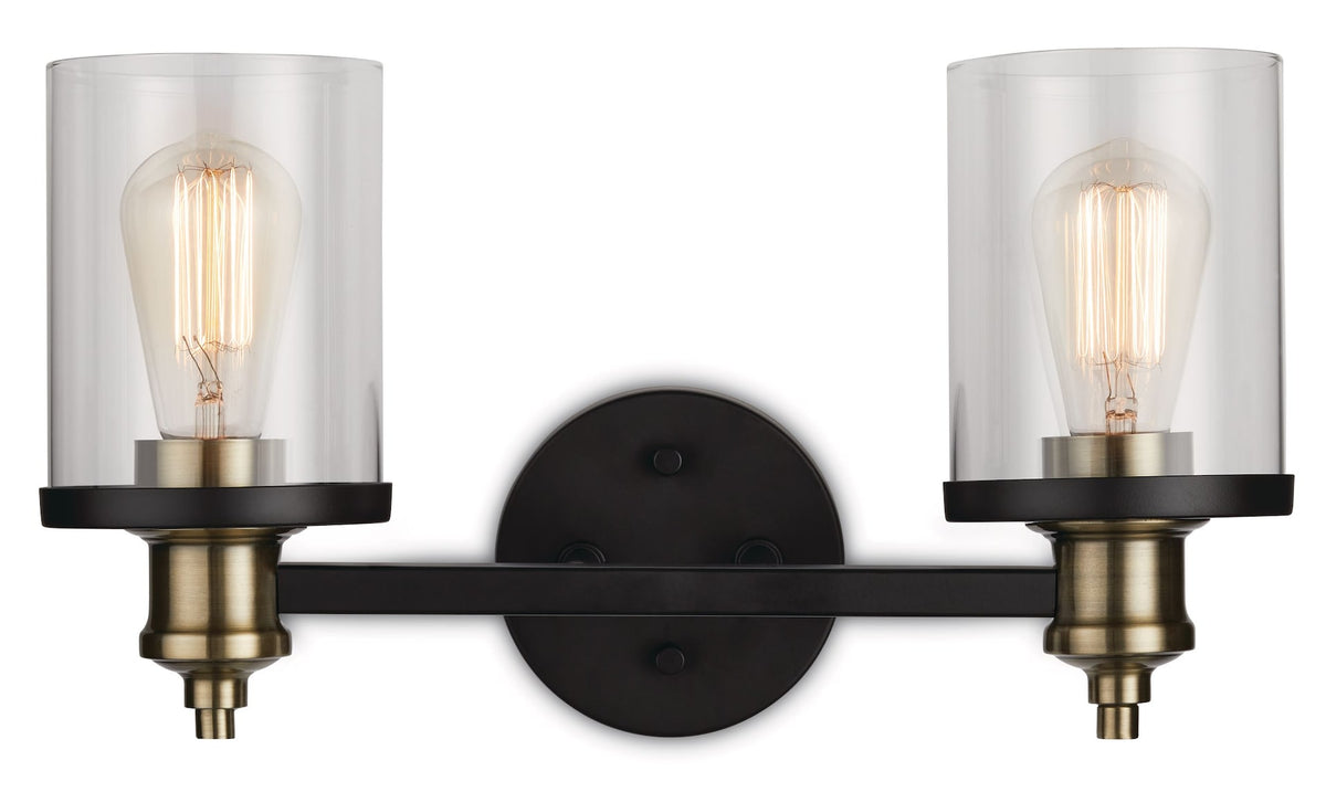 CANVAS Calliet 2-Light Vanity Light, Matte Black/Brass