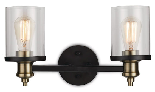 CANVAS Calliet 2-Light Vanity Light, Matte Black/Brass