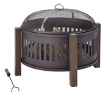 Canvas Campobello Round Wood Burning Outdoor Fire Bowl/Fire Pit, 31 x 24-in image 2