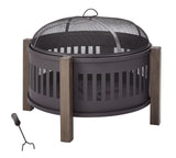 Canvas Campobello Round Wood Burning Outdoor Fire Bowl/Fire Pit, 31 x 24-in image 4