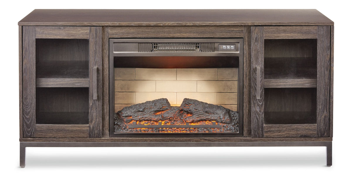 CANVAS Canmore Media Console Electric Fireplace TV Stand with Fireplace, 54-in, 1400W, Brown