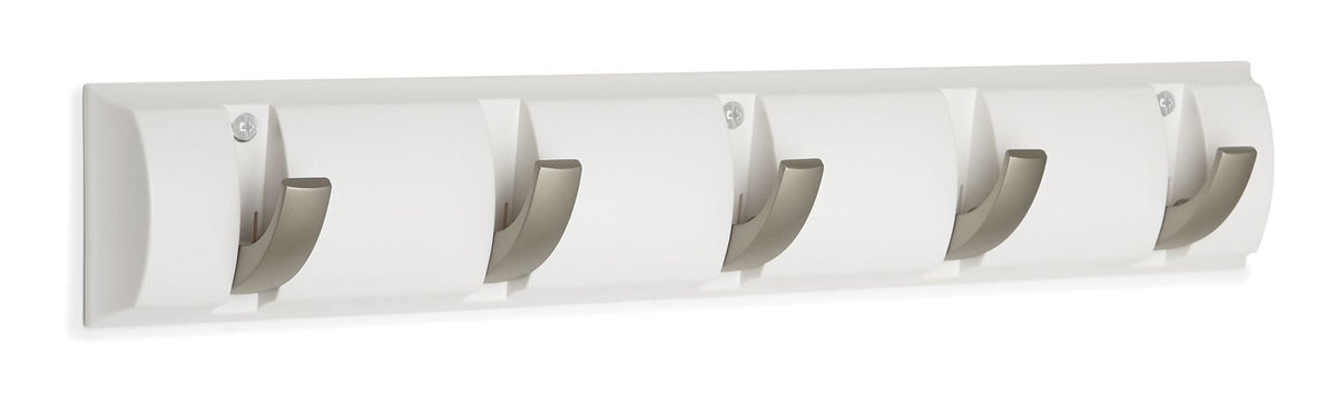 CANVAS Clement Steel 5-Hook Flip Down Rail, White, 20-in