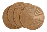 CANVAS Crochet Natural Placemats, Round, Hand-woven, 4-pk