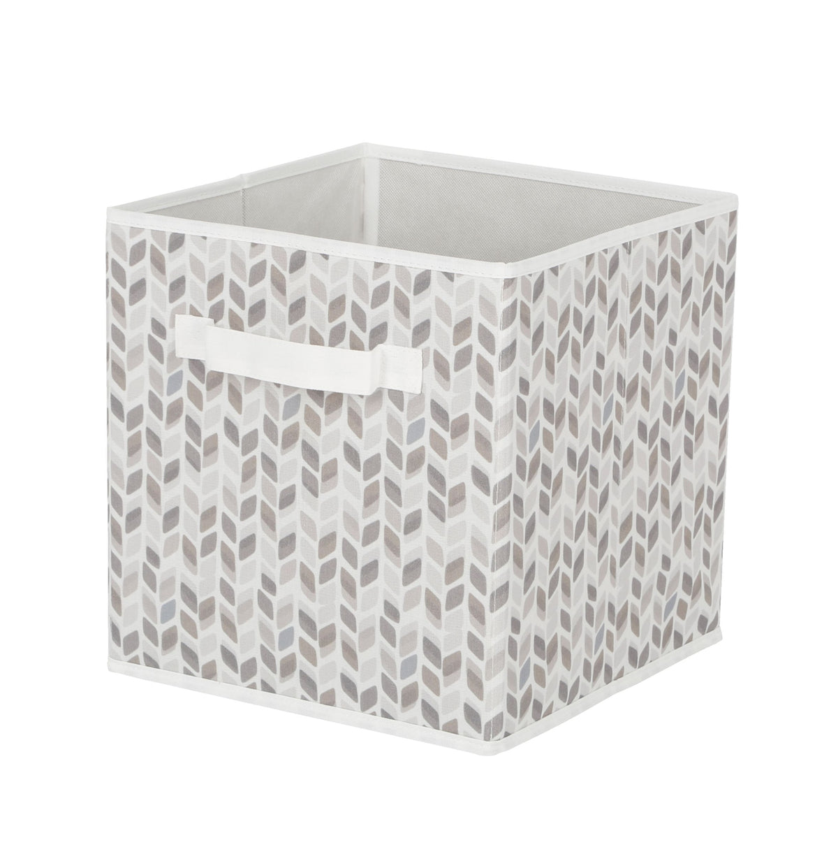 CANVAS Cube Fabric Drawer Basket, White and Grey Tiled, 10.5 x 10.5 x 11-in