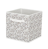 CANVAS Cube Fabric Drawer Basket, White and Grey Tiled, 10.5 x 10.5 x 11-in