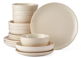 CANVAS Edenhill Farmhouse Bistro Stoneware Dinnerware Set, Serves 4, 16-pc, Cream
