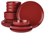CANVAS Edenhill Farmhouse Bistro Stoneware Dinnerware Set, Serves 4, 16-pc, Red