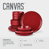CANVAS Edenhill Farmhouse Bistro Stoneware Dinnerware Set, Serves 4, 16-pc, Red image 5
