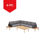 CANVAS Edenvale Aluminum Frame & Wicker Faux Wood Finish Outdoor/Patio Sectional Set, 4-pc image 3